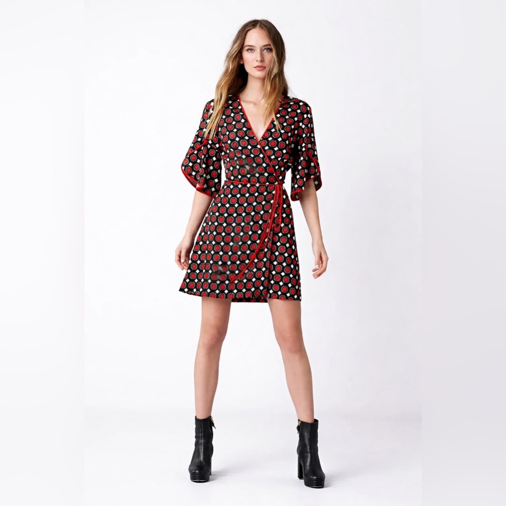 NWT Iconic Diane von Furstenberg Cinnamon Nomad Tile Wrap Dress Size 10